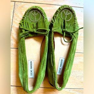 Steve Madden Leather Suede Ladies PEACE Moccasin Sz 10